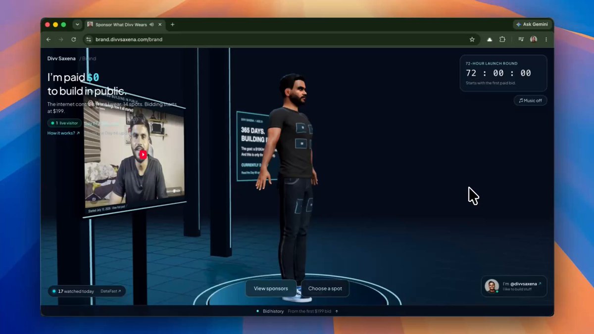 Outfit advertising model shown in Divv’s campaign launch video.