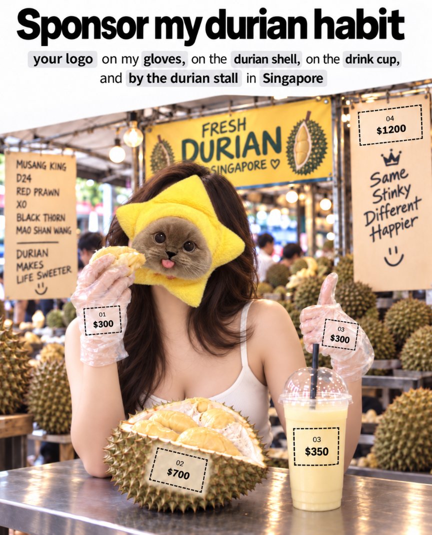 A durian habit at TOKEN2049. Image from the creator’s post.