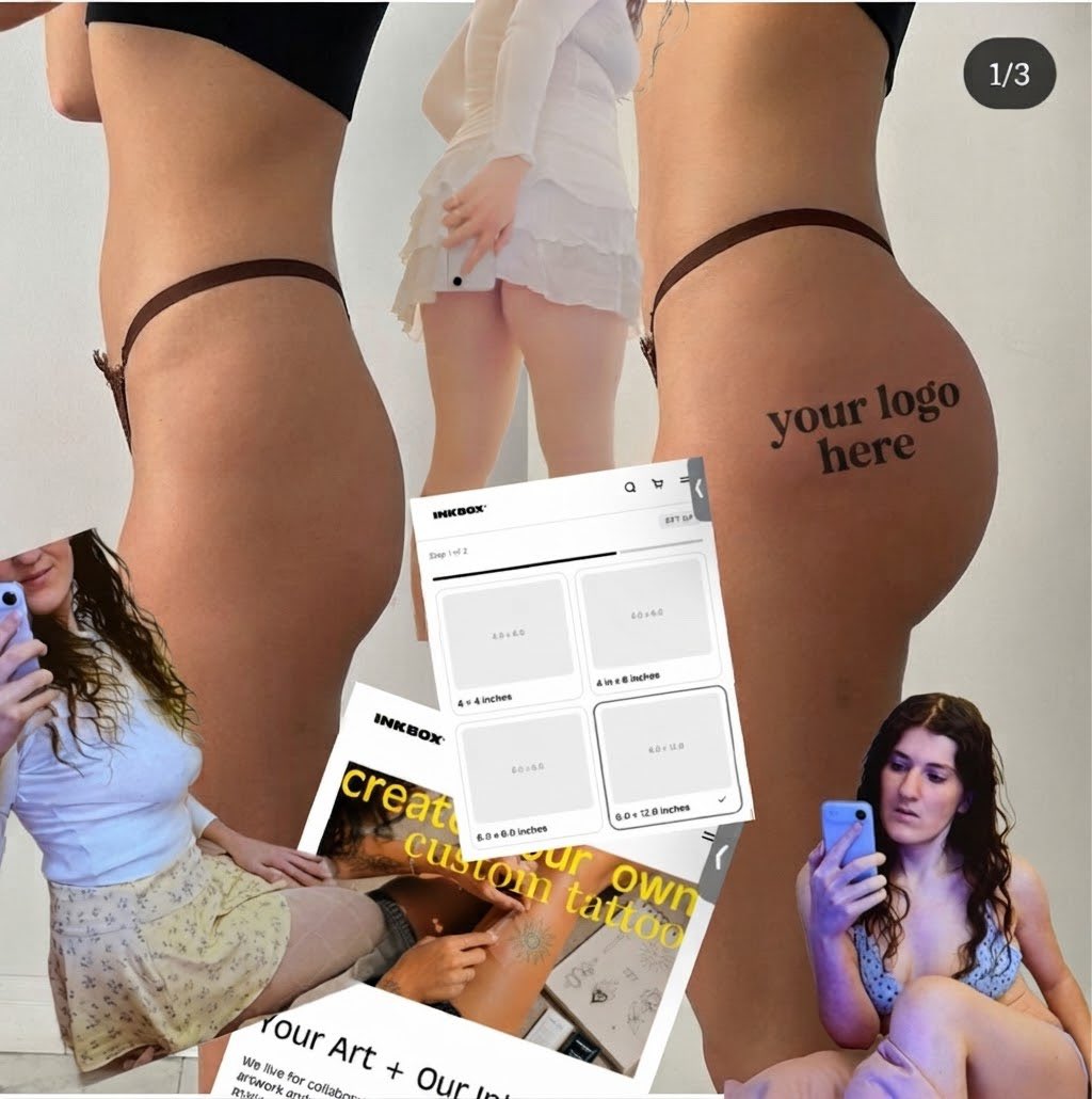 Image from the creator’s post proposing temporary tattoo ad placements.