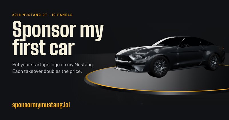 Mustang GT illustration from Jacob’s campaign link preview.