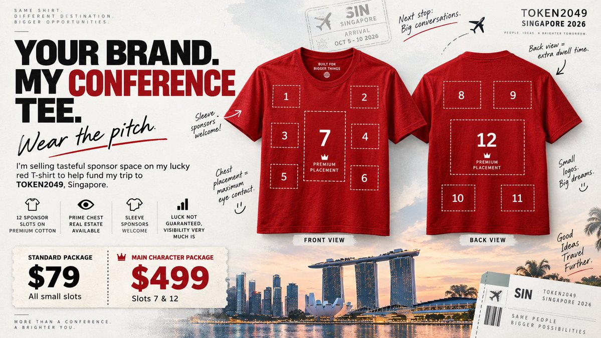 Chest and back of a TOKEN2049 t-shirt. Image from the creator’s campaign post.