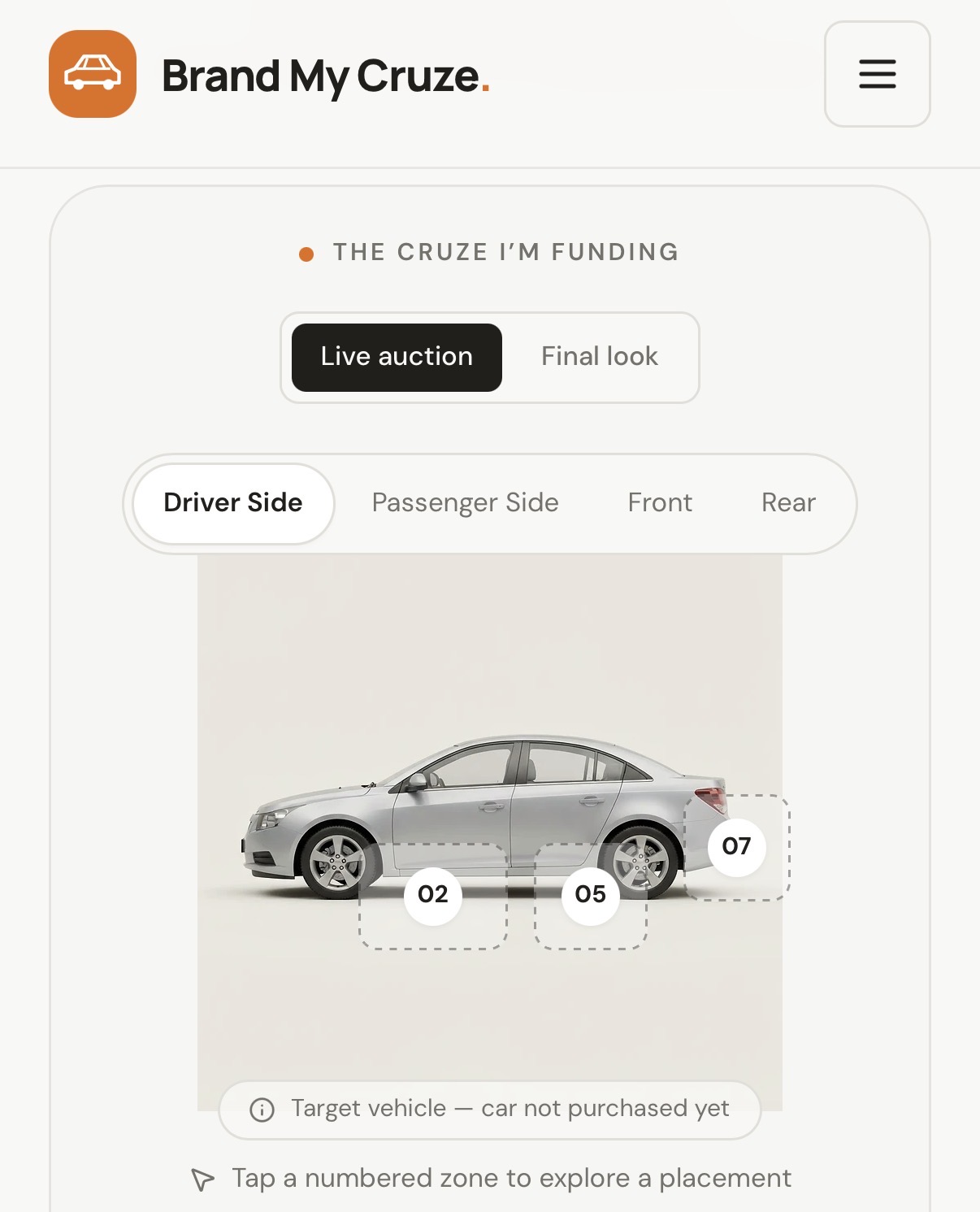 Chevrolet Cruze sponsorship placements shown in Yvaann’s launch post.
